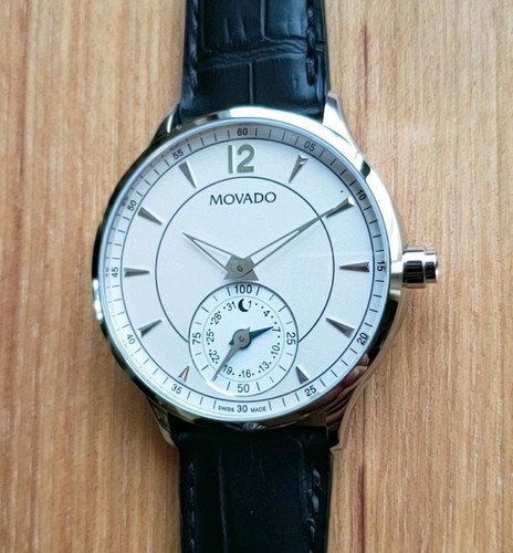 movado men's swiss made hybrid circa leather strap smartwatch